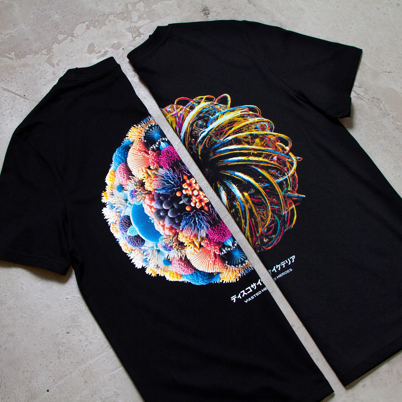 029 Disco Psychedelia Back Print - Tshirt - Black