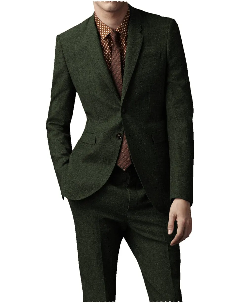 2 Pieces Double Button Notch Lapel Men Suit（Blazer Pants）