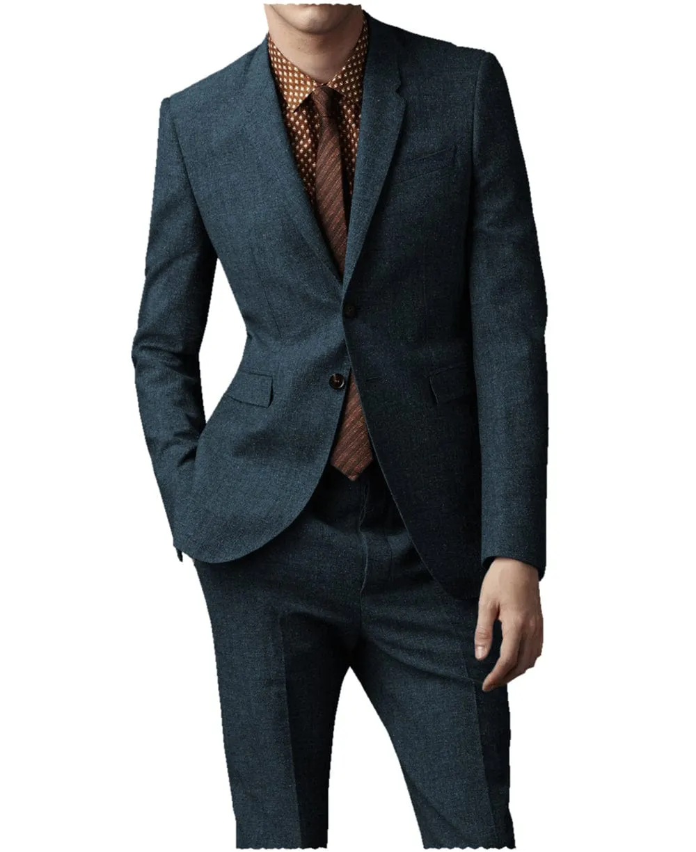 2 Pieces Double Button Notch Lapel Men Suit（Blazer Pants）