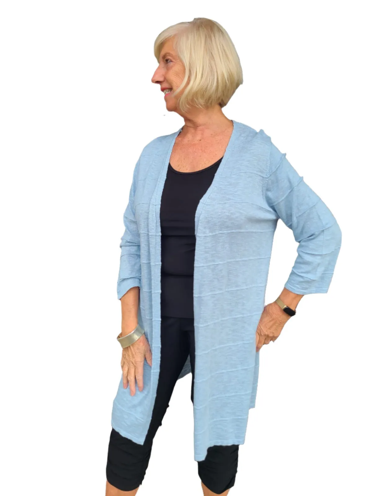 5686 Blue Knit Cardigan