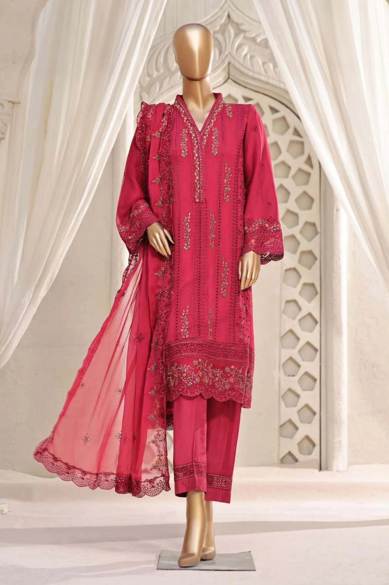 Afsaany by Sada Bahar Stitched 3 Piece Chiffon Vol-02 Collection'2024-CR-08-Magenta