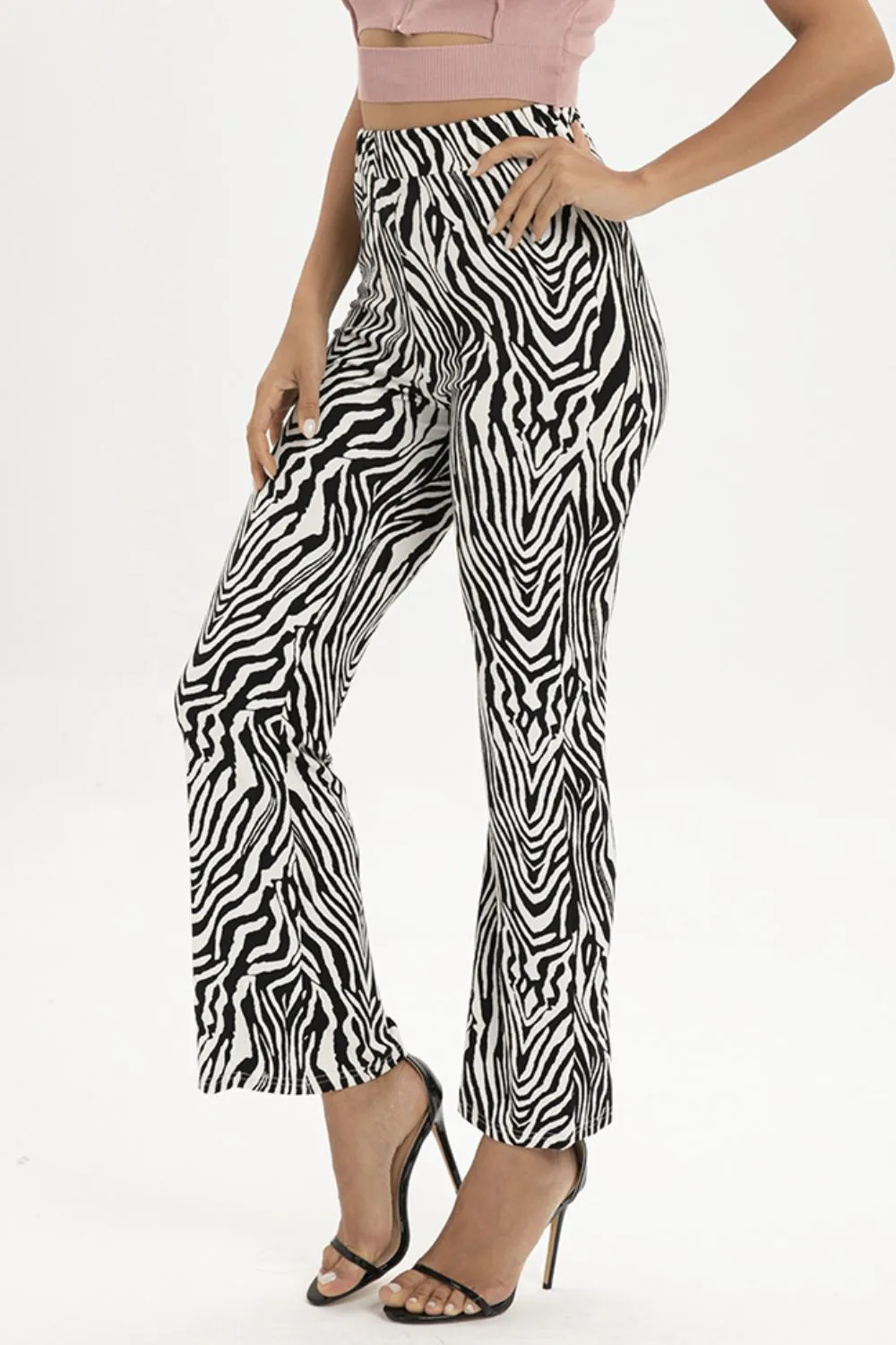 Animal Zebra Print Straight Leg Pants