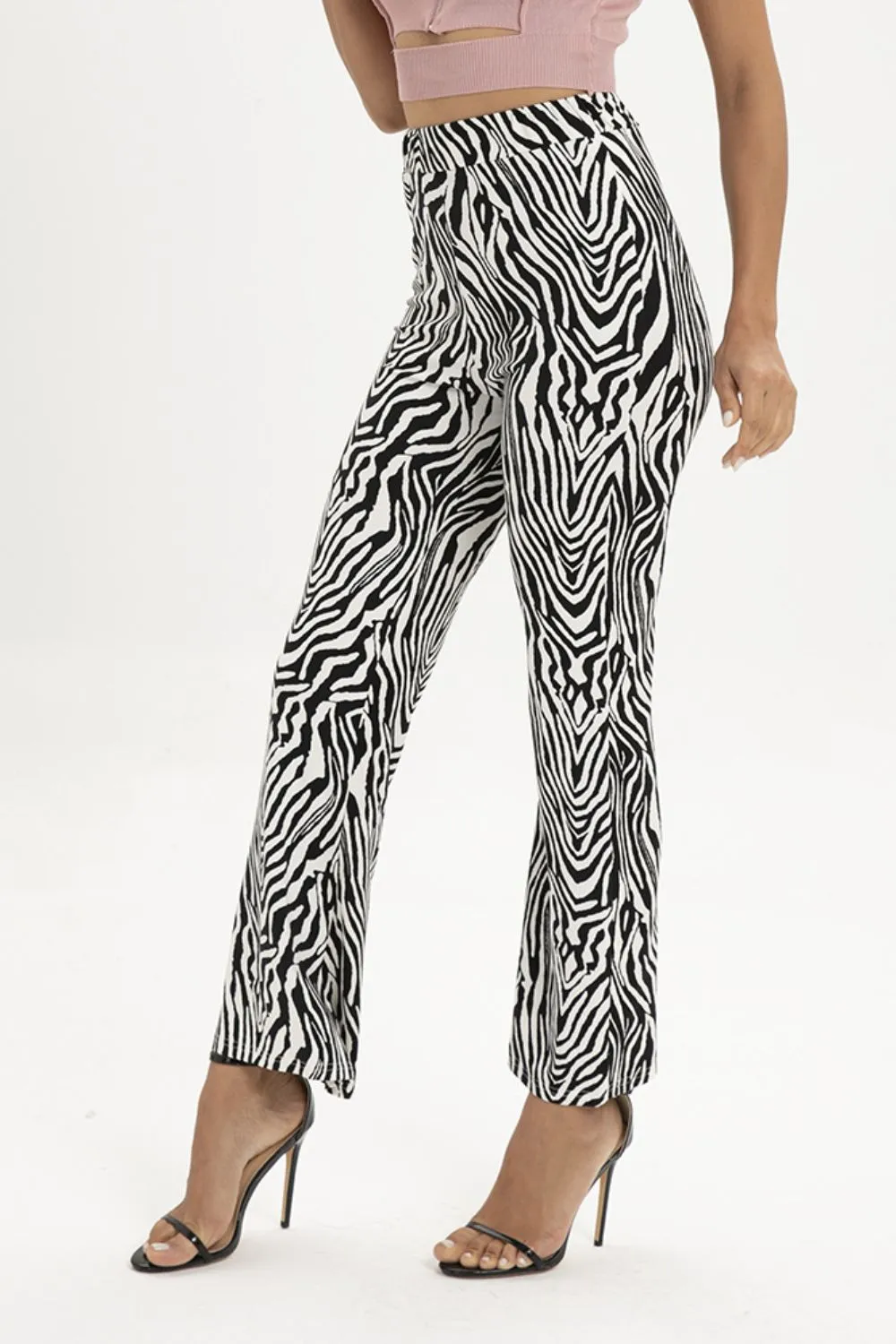 Animal Zebra Print Straight Leg Pants