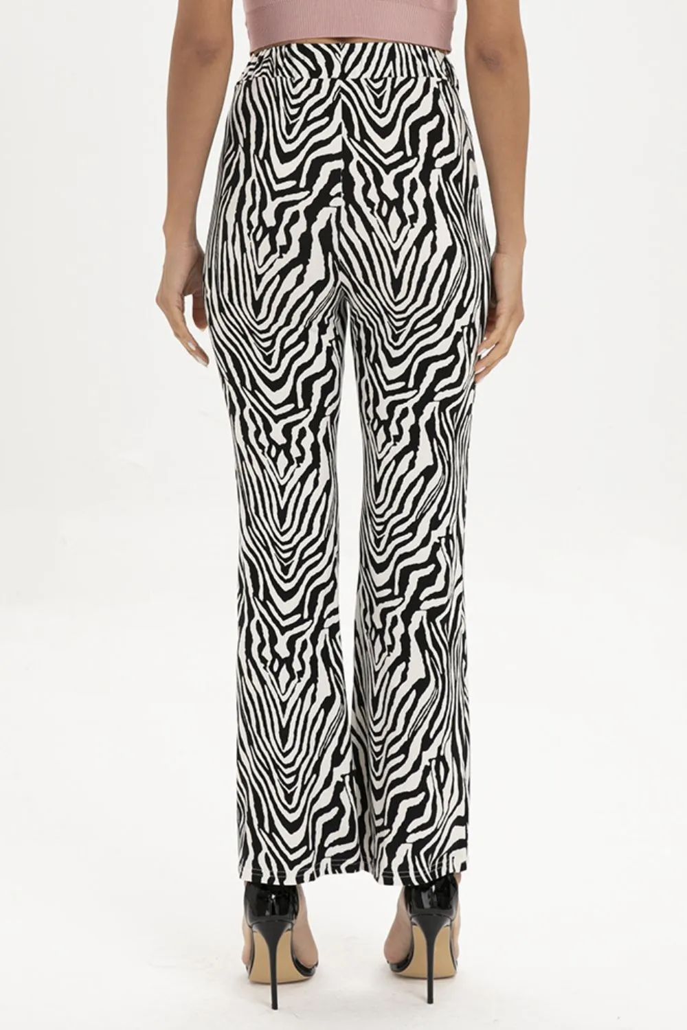 Animal Zebra Print Straight Leg Pants