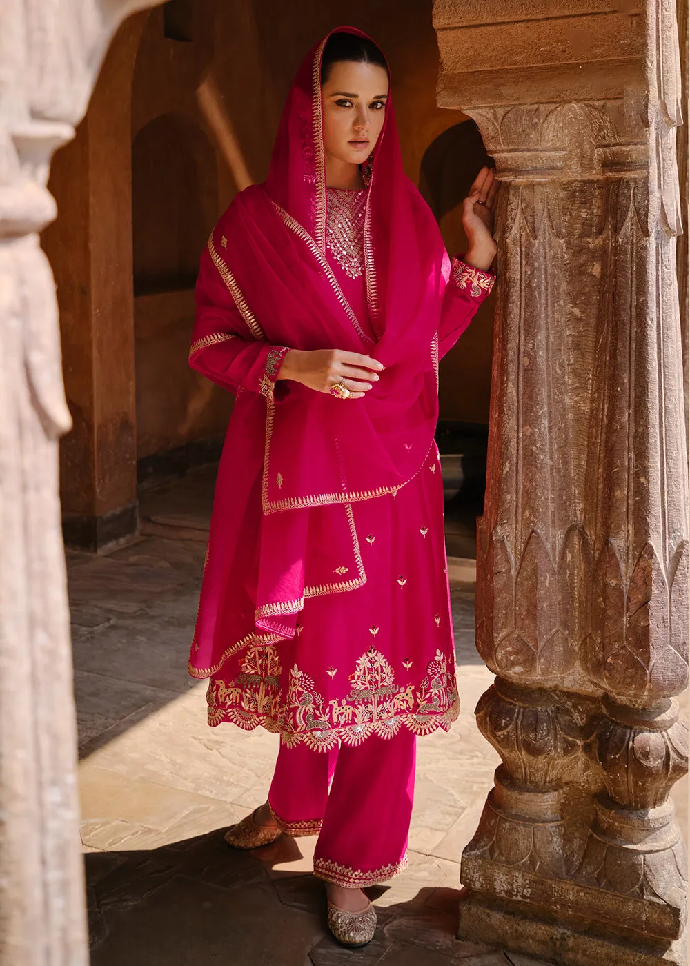 Appealing Pink Wedding Festive Embroidered Salwar Suit