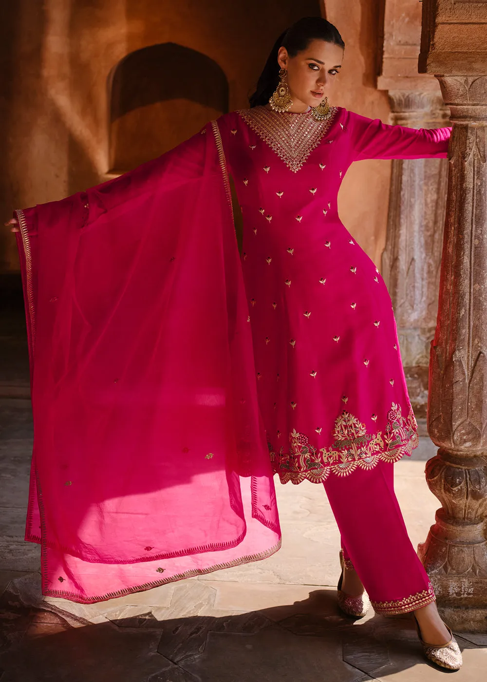 Appealing Pink Wedding Festive Embroidered Salwar Suit