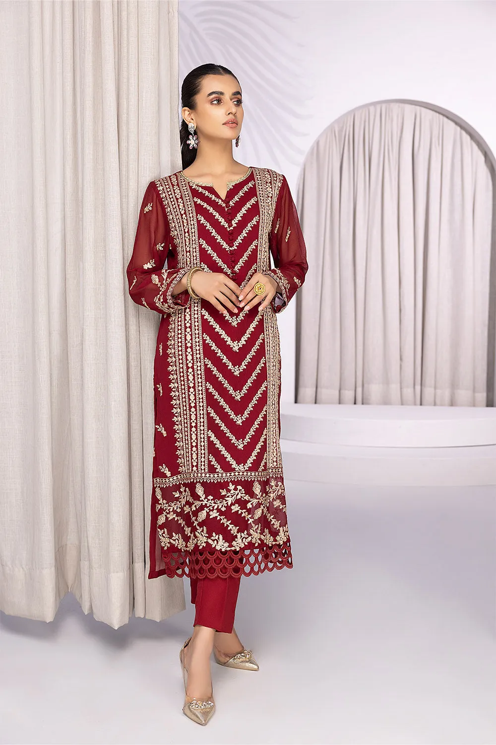 Azure Luxury Embroidered Formal Shirts – Sangria