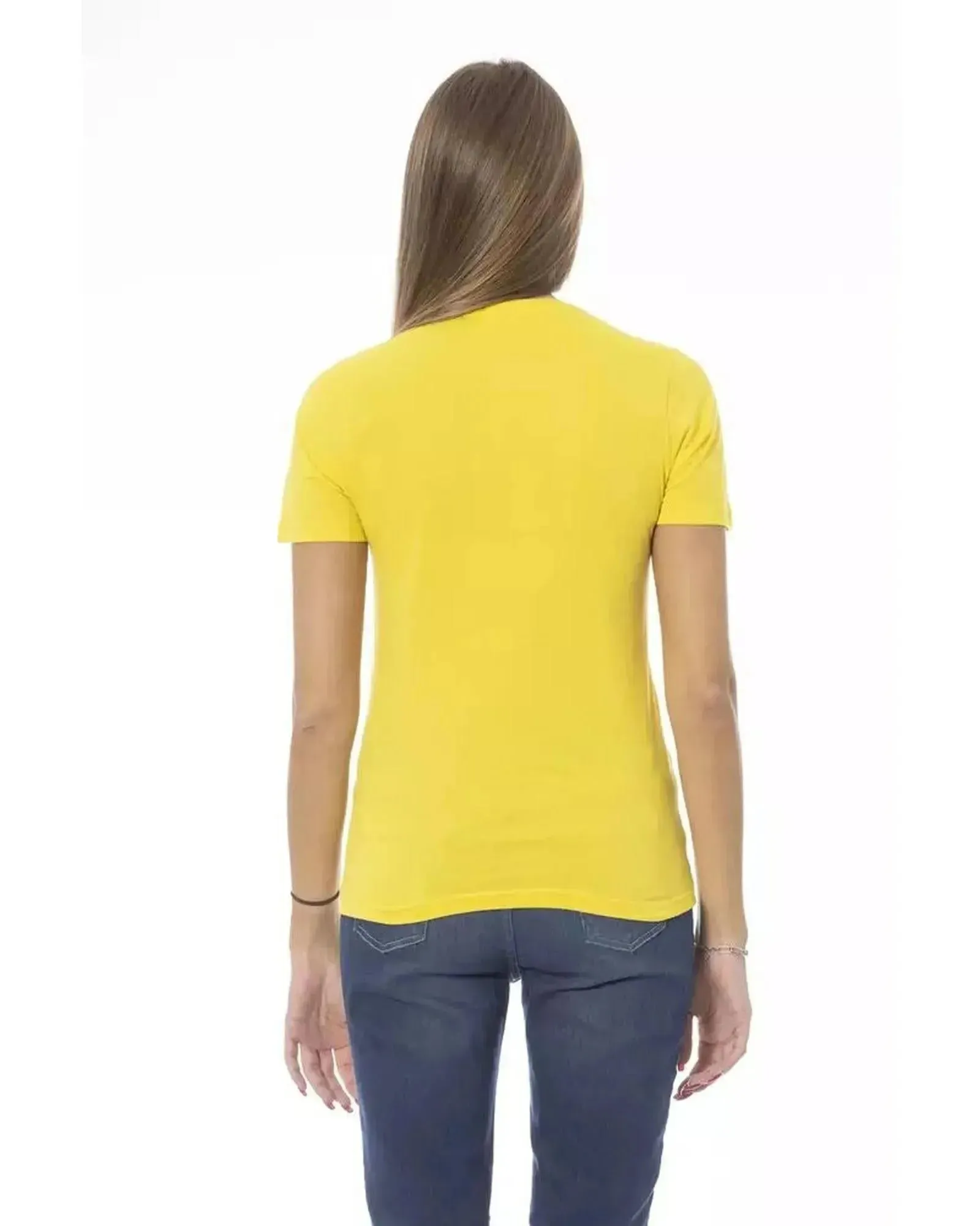 Baldinini Trend Women's Yellow Cotton Tops & T-Shirt - XS