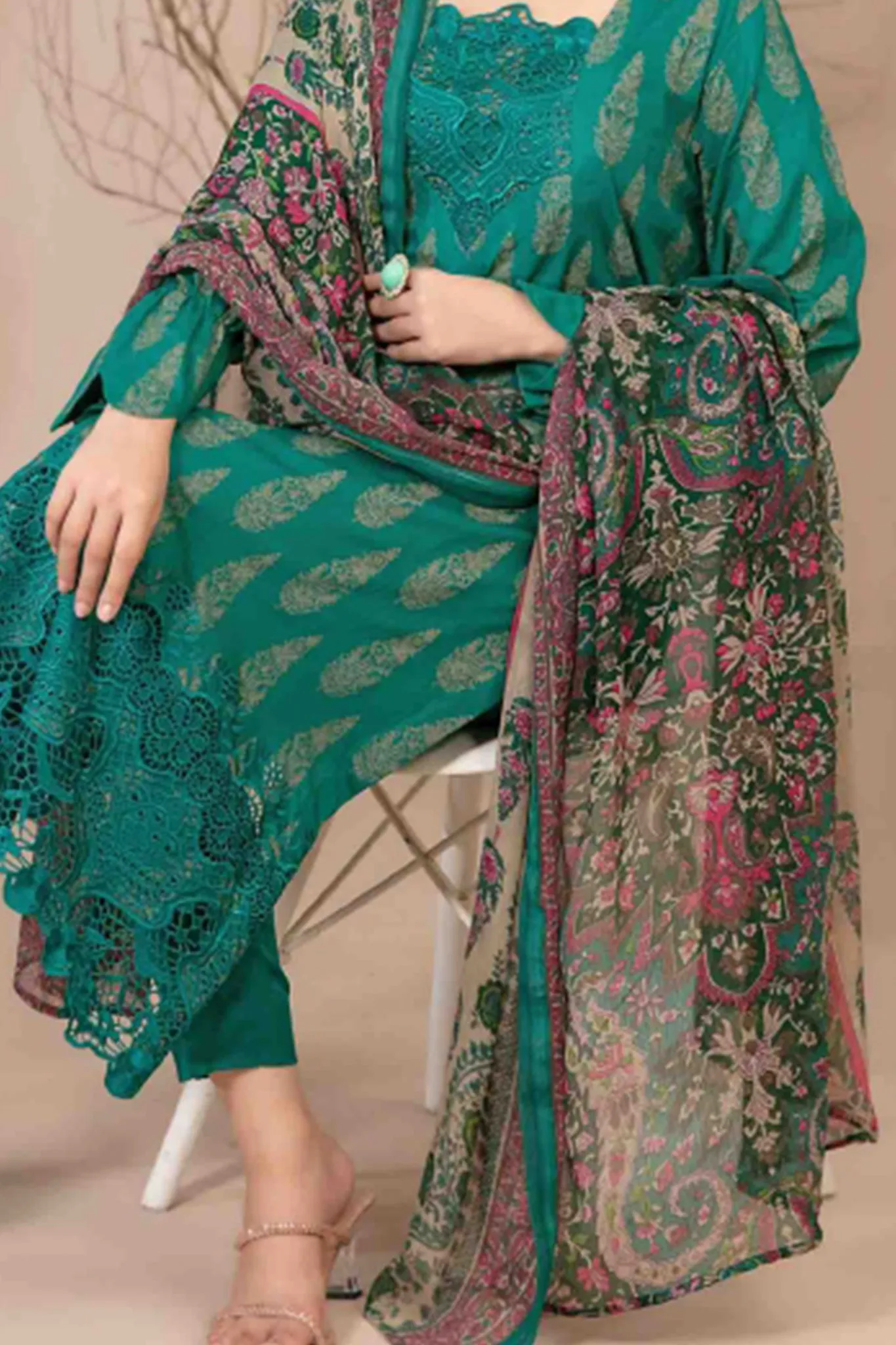 Banah By Tawakkal Unstitched 3 Piece Emb Lawn Collection'2024-D-9118