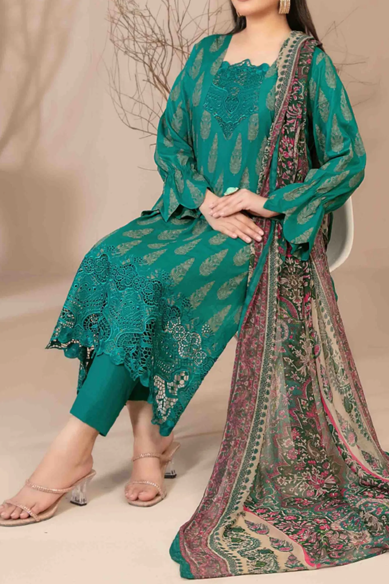 Banah By Tawakkal Unstitched 3 Piece Emb Lawn Collection'2024-D-9118