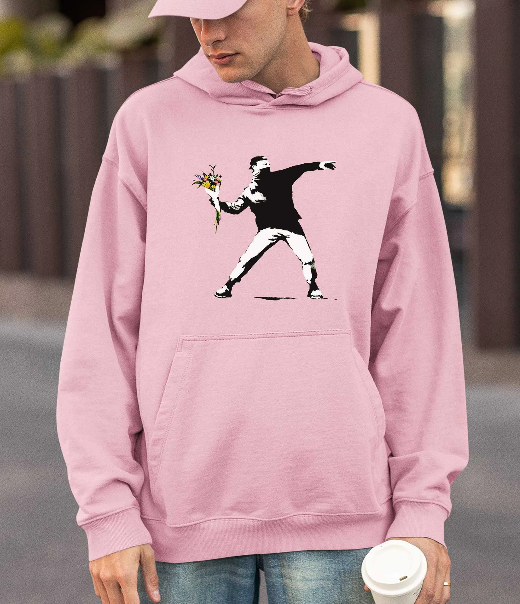 Banksy Hoodie - Flower Thrower