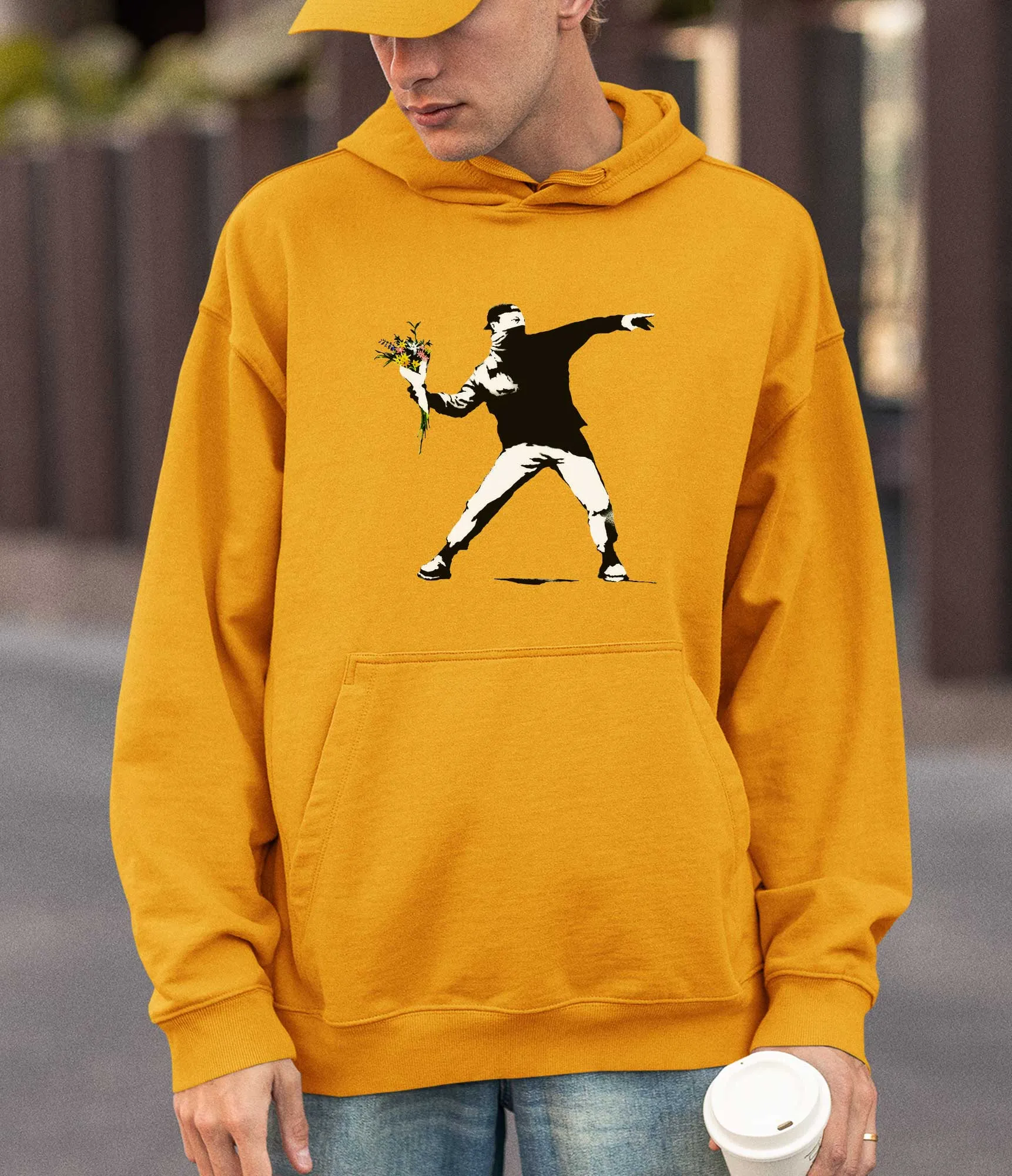 Banksy Hoodie - Flower Thrower