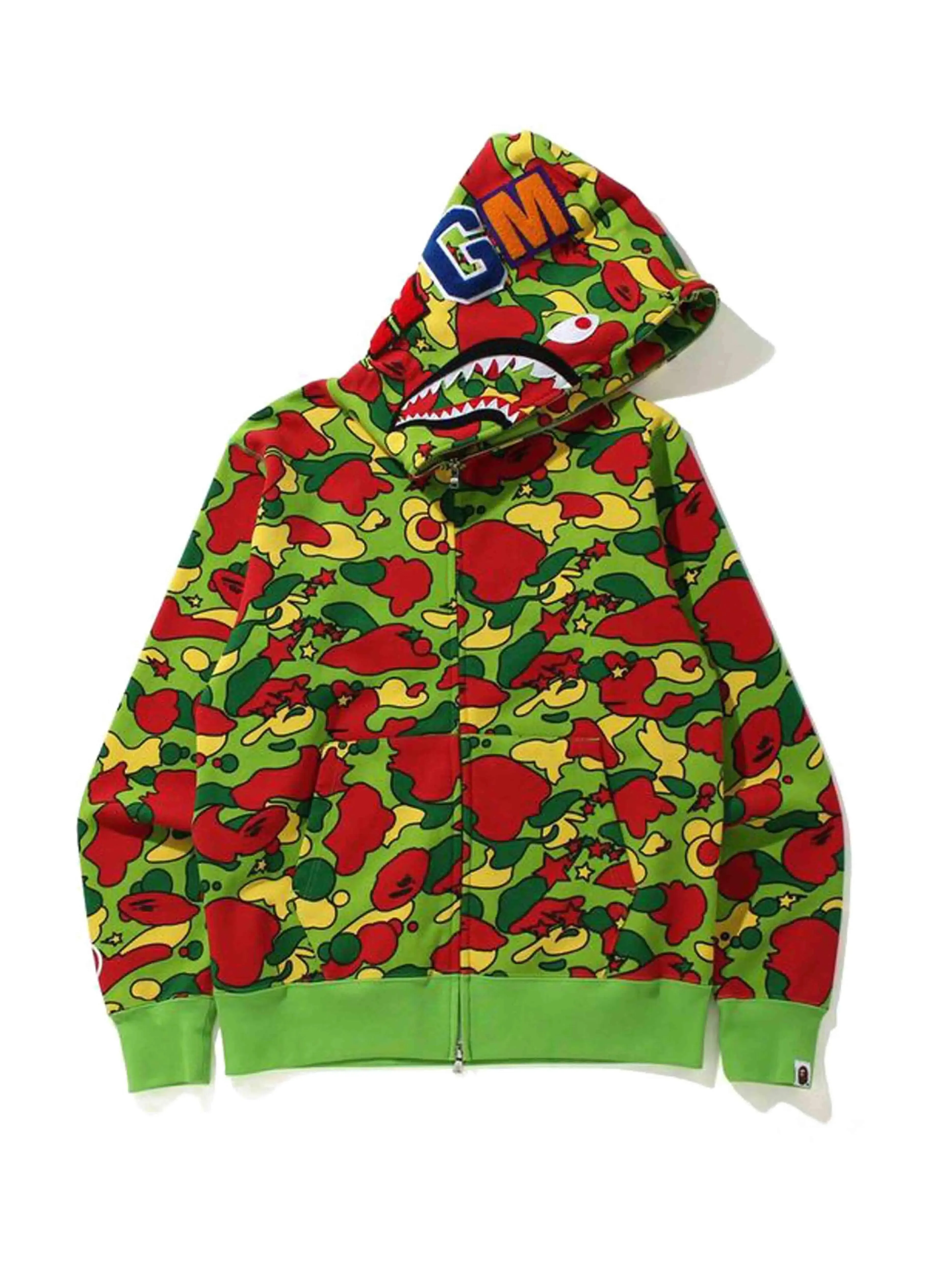 Bape Sta Camo Shark Full Zip Hoodie Green [SS21]