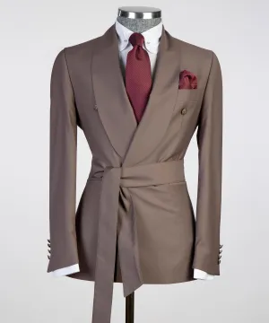 Belted Brown Suit