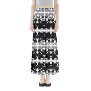 Between the Mountains Black and White Full Length Maxi Skirt