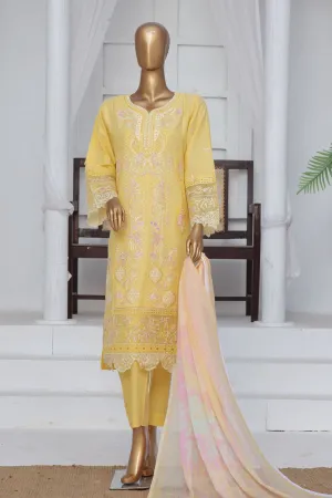 Bin Saeed Stitched 3 Piece Exclusive Luxury Cotton Vol-06 Collection'2024-LF-1266-Yellow