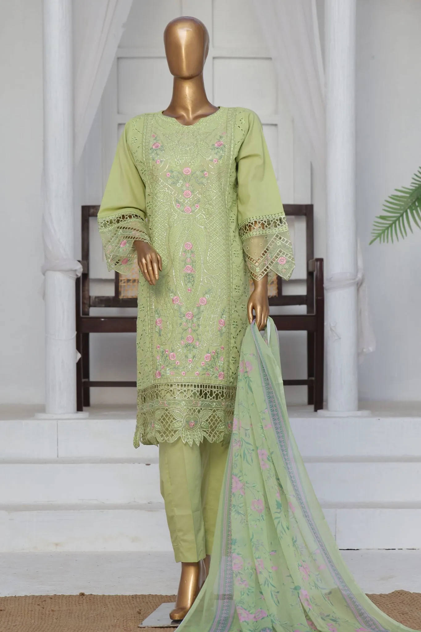 Bin Saeed Stitched 3 Piece Exclusive Luxury Cotton Vol-06 Collection'2024-LF-1273-Pista