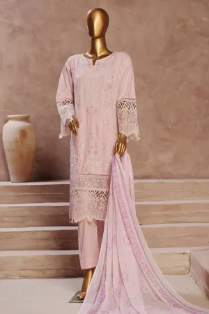 Bin Saeed Stitched 3 Piece Luxury Emb Cotton Vol-05 Collection'2024-LF-1197-Pink