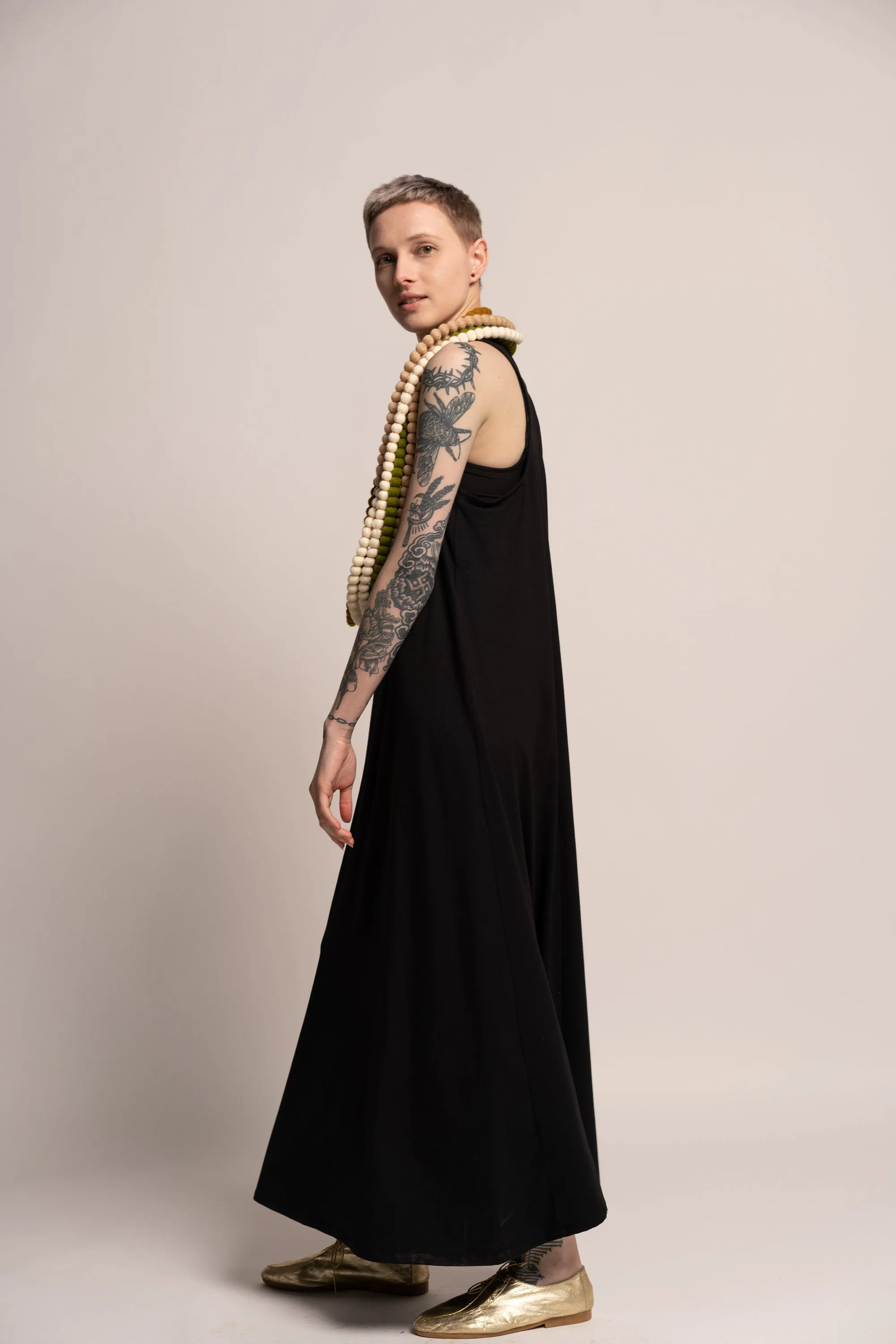 Black A Link Tank Maxi Dress