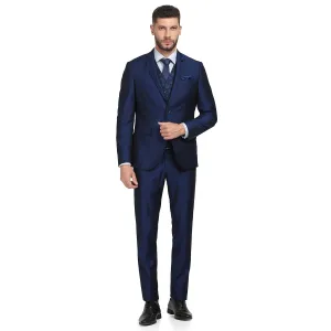 blackberrys Structured Polyester Blend Slim Fit Mens Suit (Navy, Size_38)