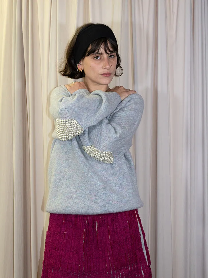 Bless Pearlpad Sweater, Candy Grey/Pearl