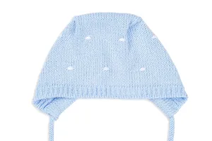 Blue Dot knit Bonnet