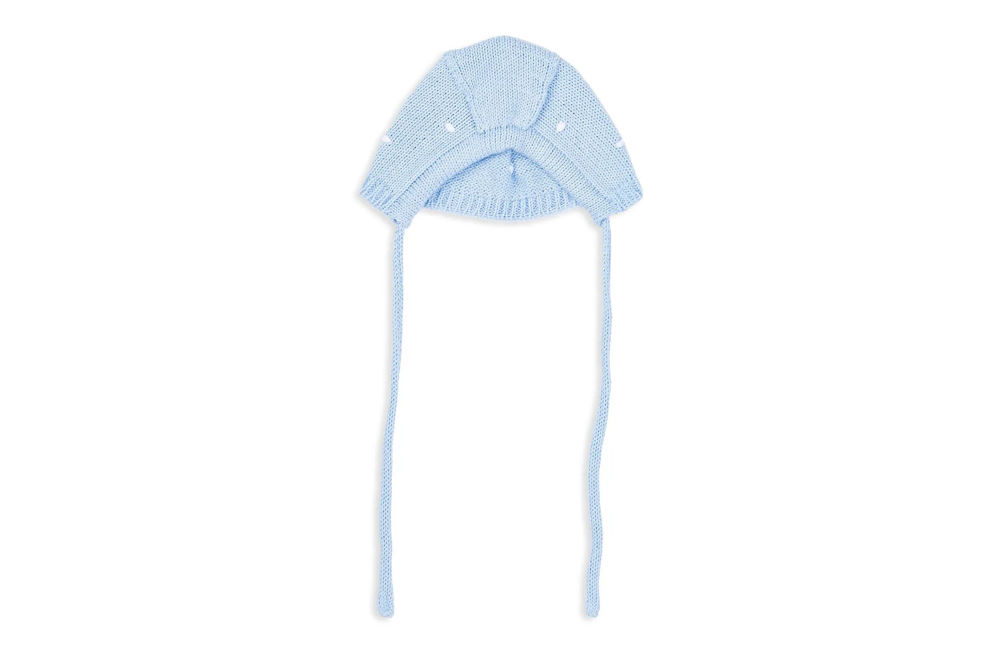 Blue Dot knit Bonnet