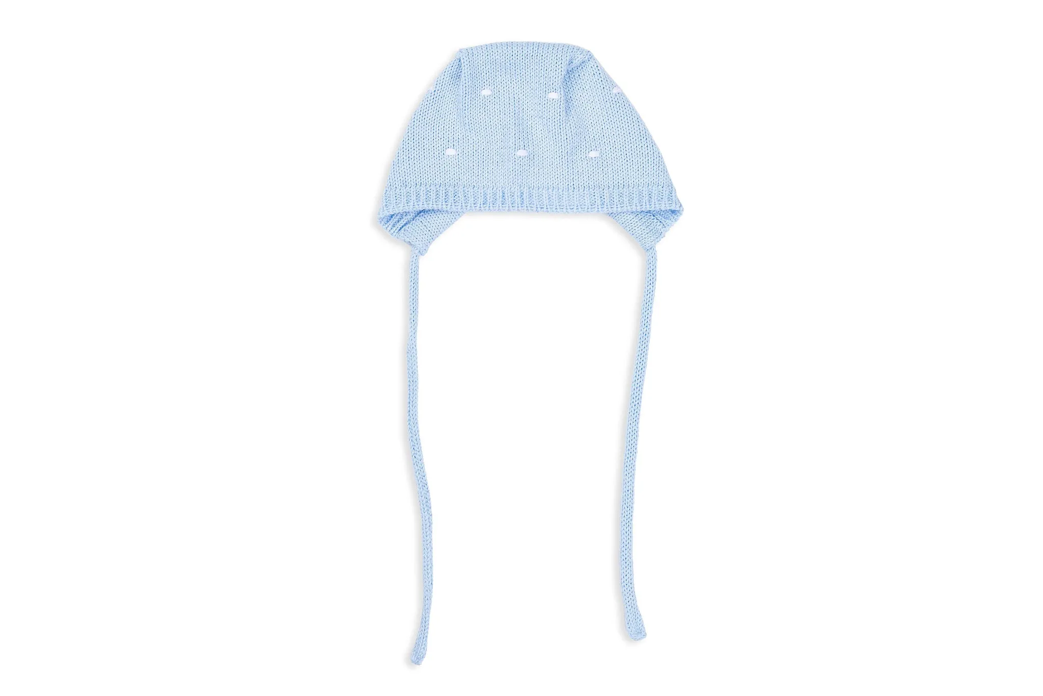 Blue Dot knit Bonnet