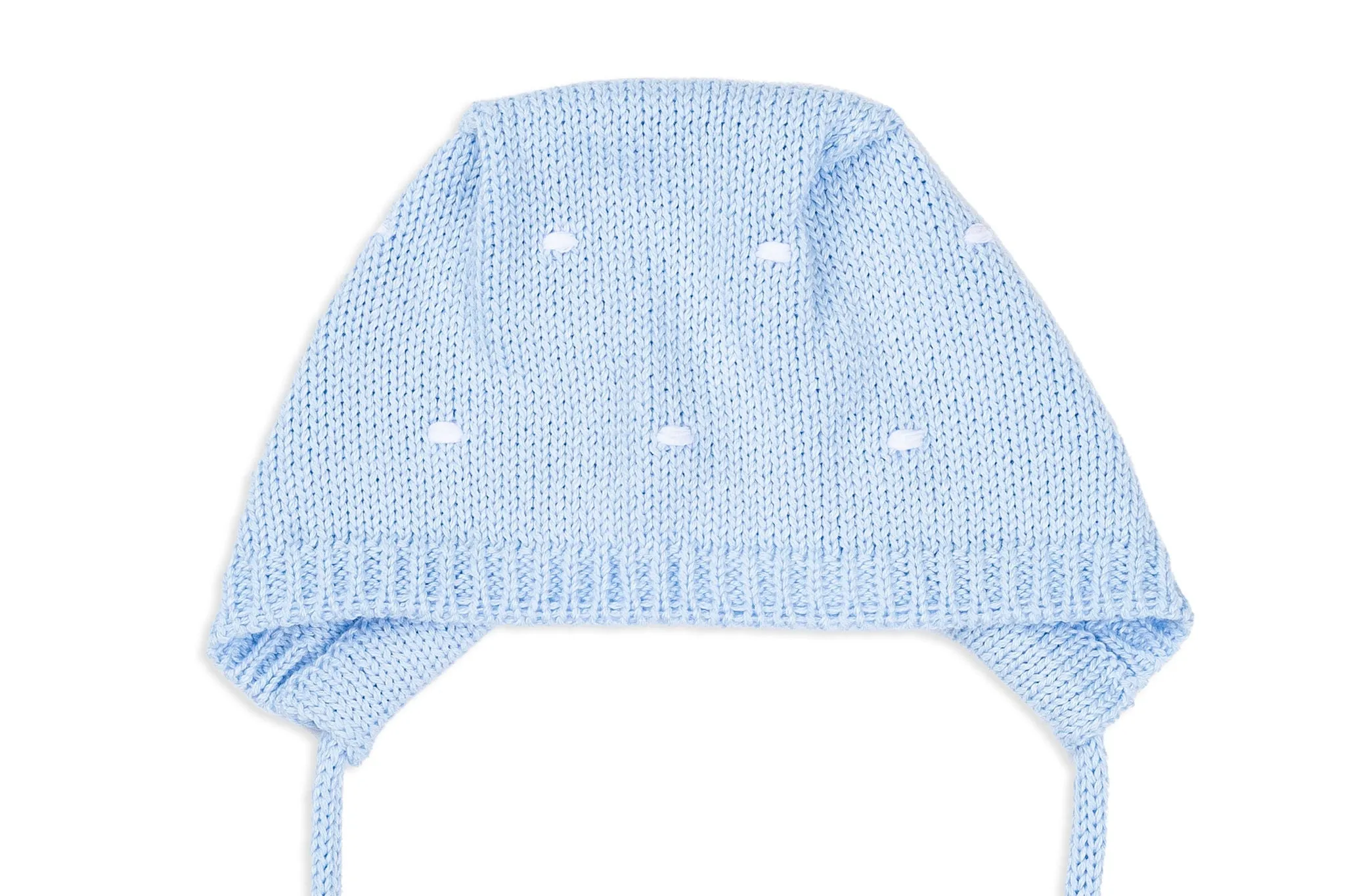 Blue Dot knit Bonnet