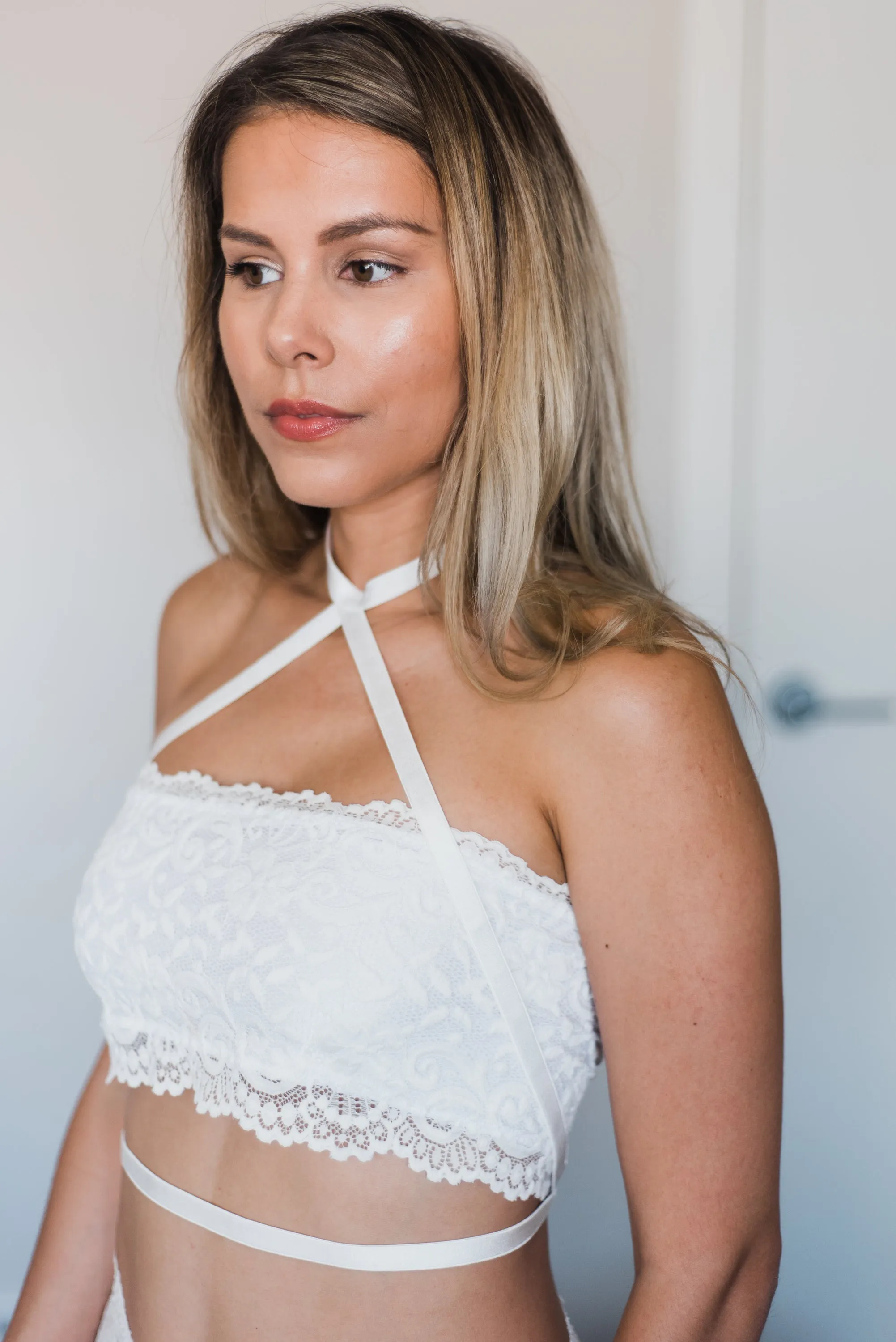 Camellia Bandeau Lace Crop and Harness