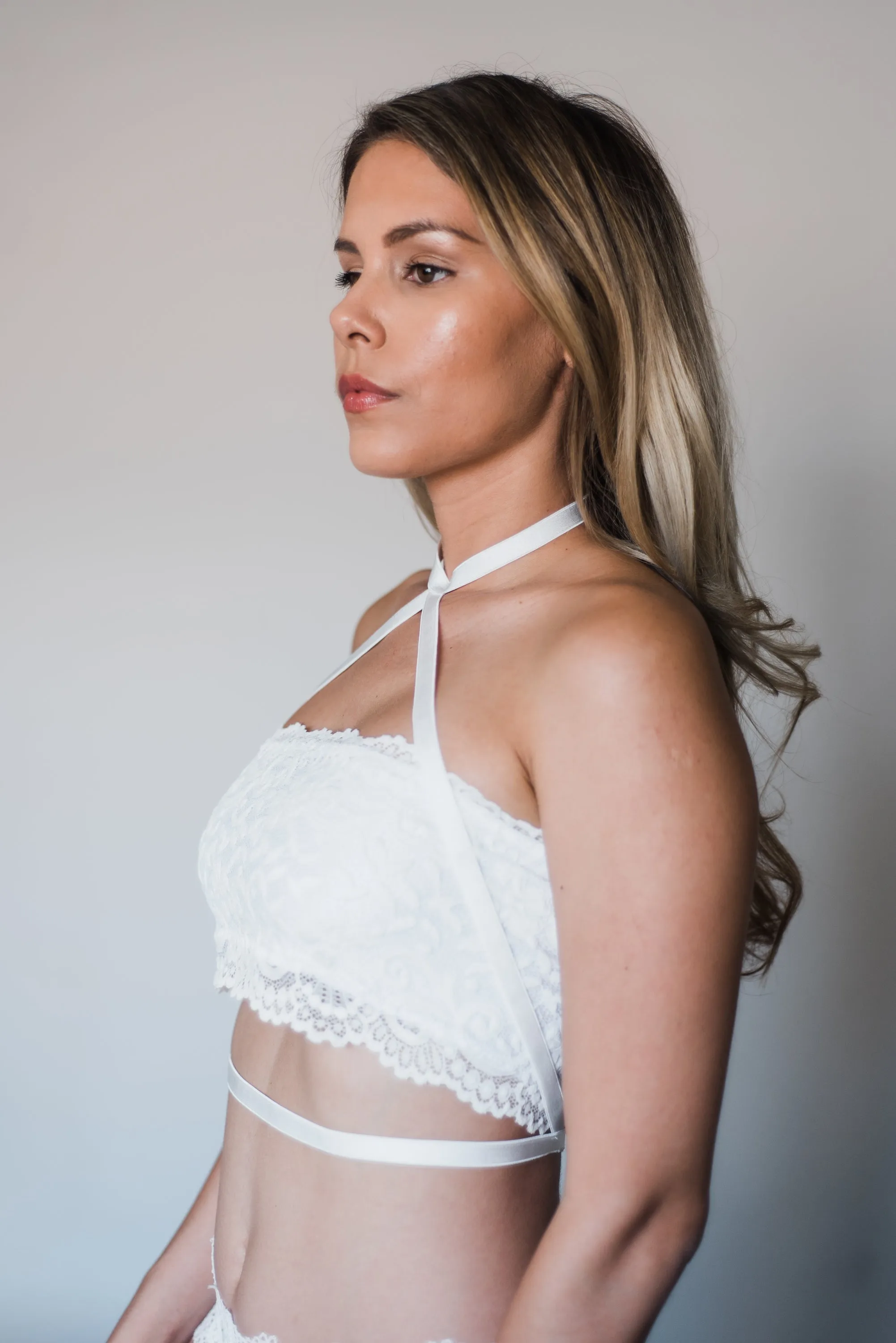 Camellia Bandeau Lace Crop and Harness