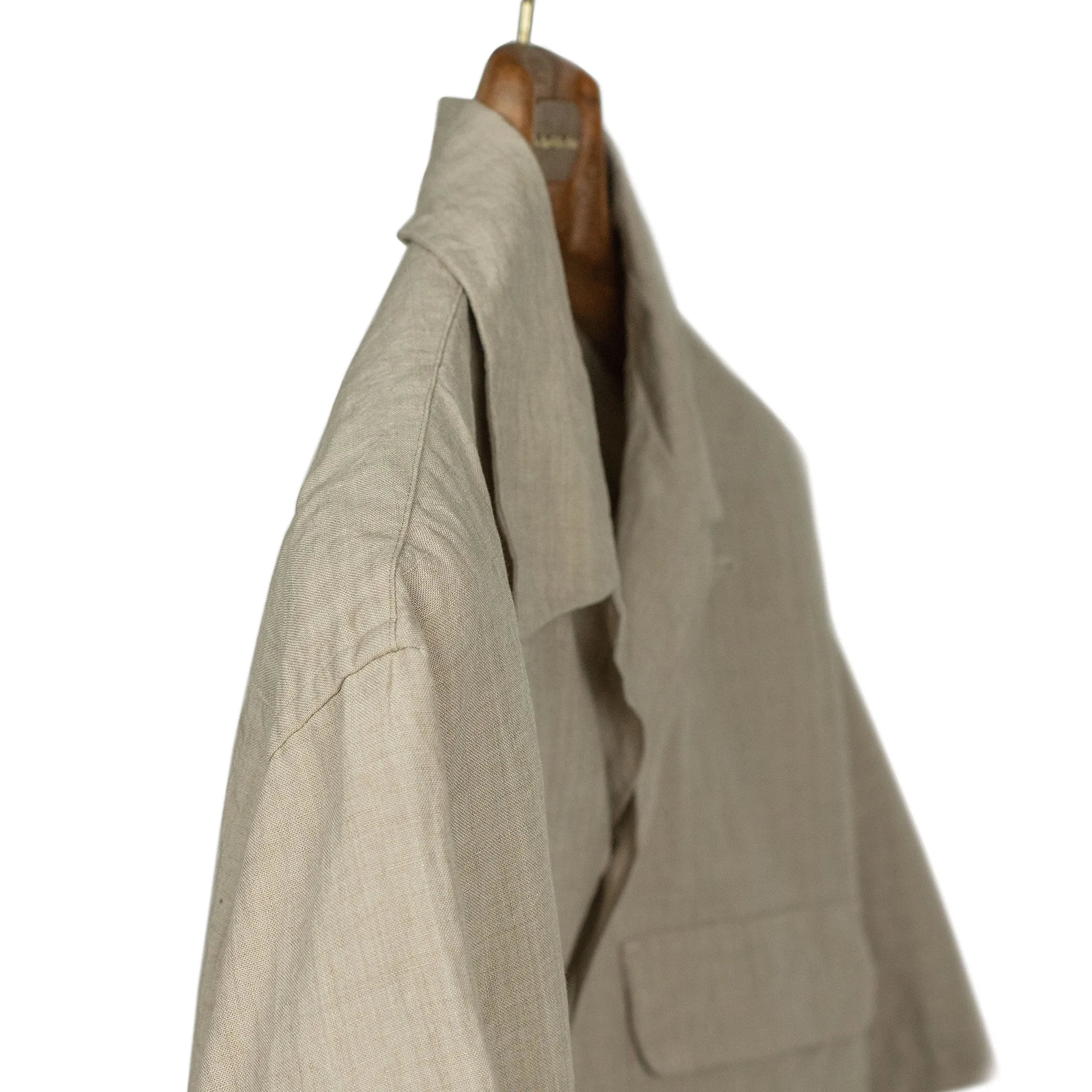 Camp collar shirt in natural washed linen and silk