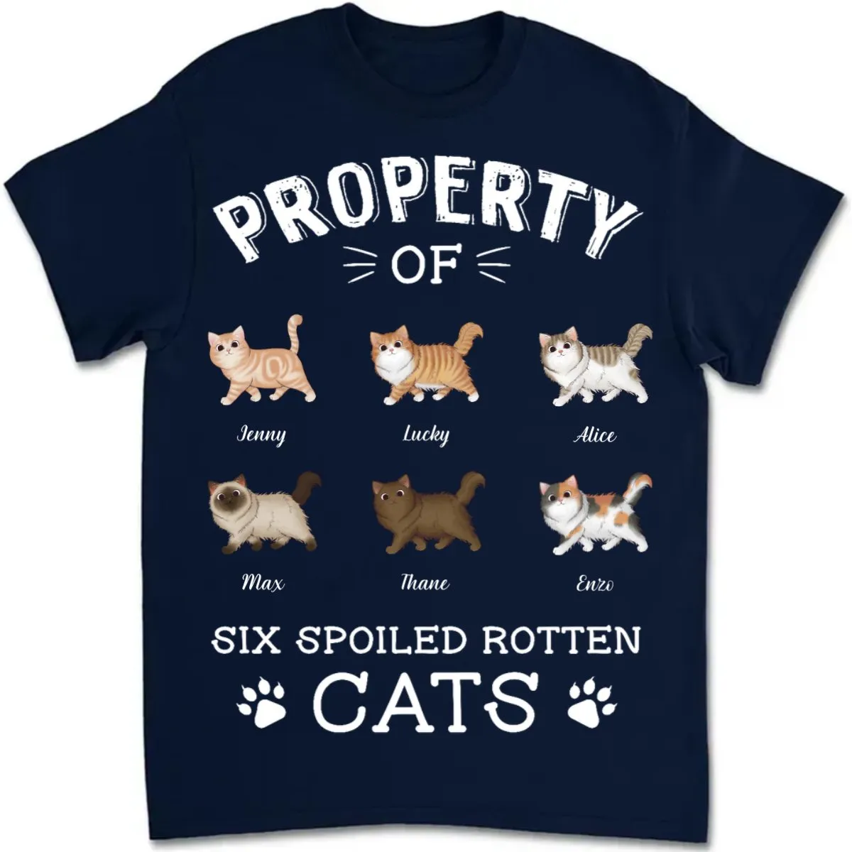 Cat Lover - The Spoiled Rotten Cats - Personalized Unisex T-Shirt