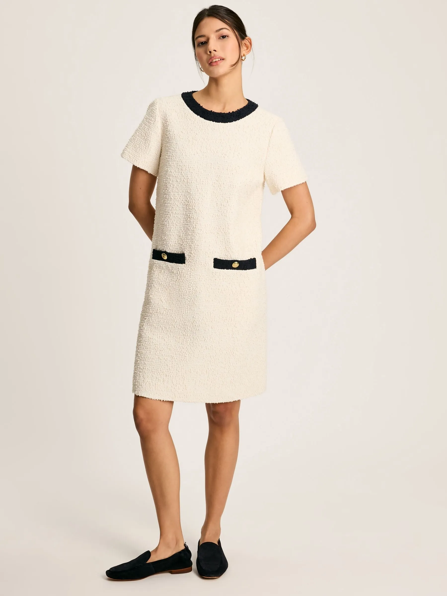 Celeste Cream Mini Boucle Dress