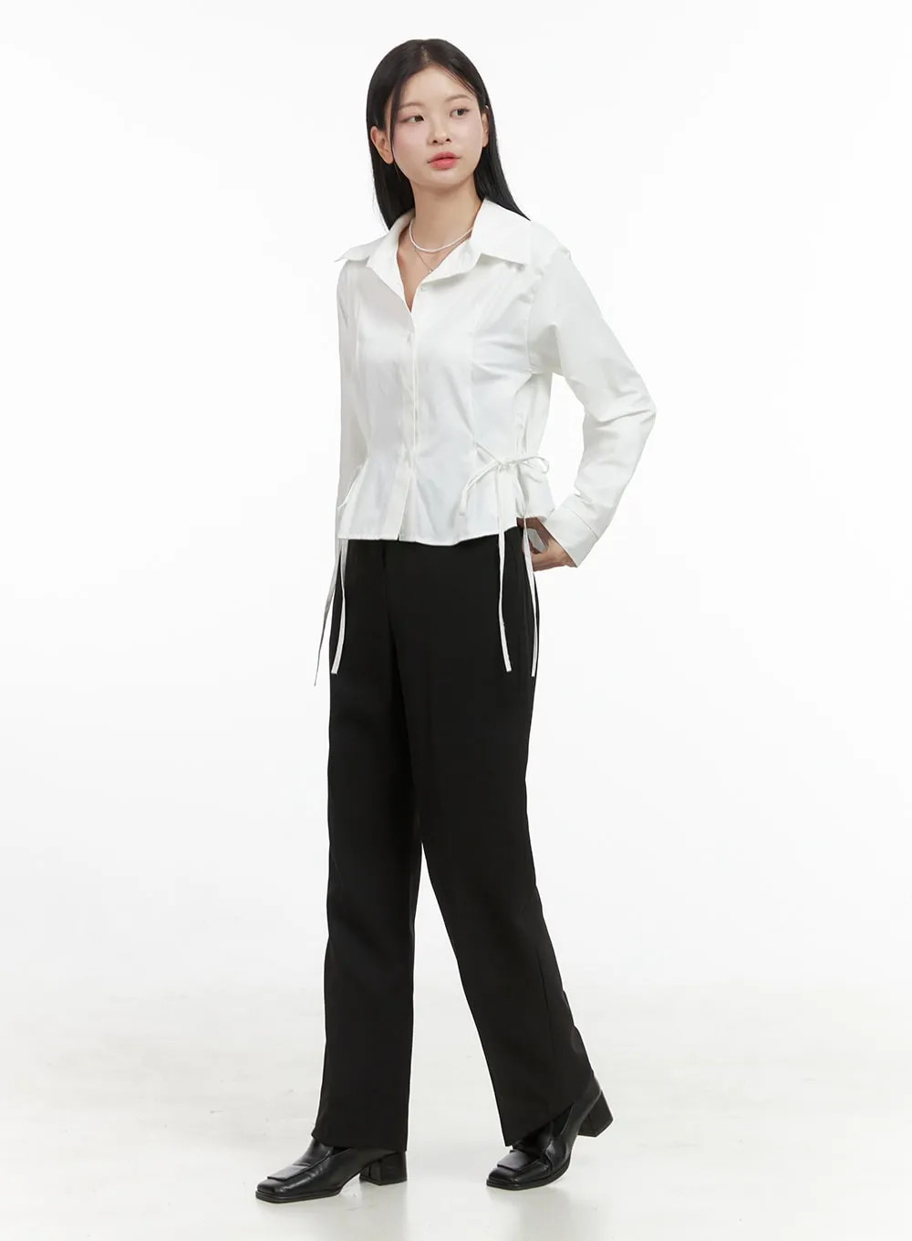 Chic Waistband Straight Leg Pants OS411