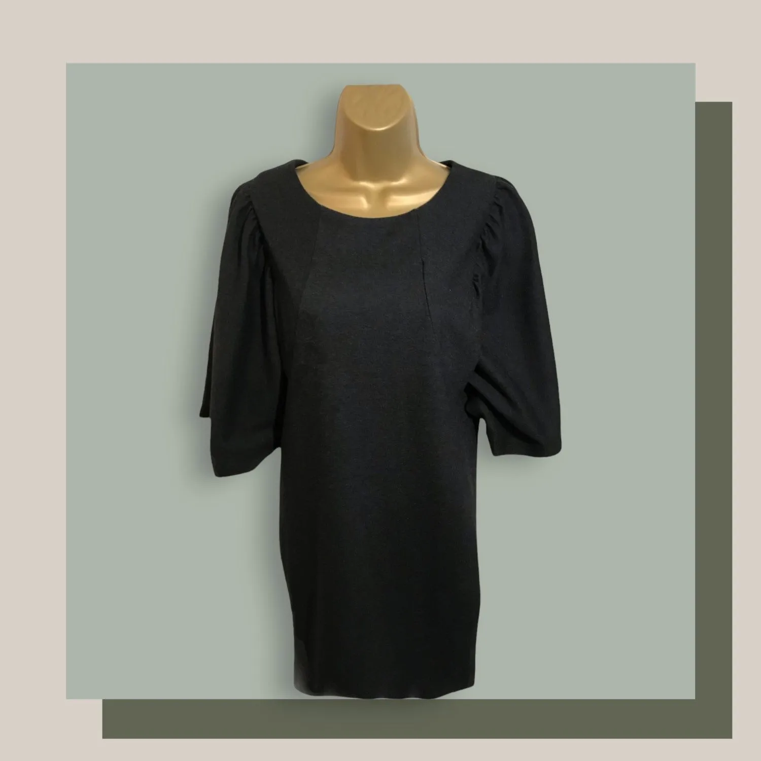 Cos Grey Wool Blend Shift Dress UK 8 US 4 EU 36