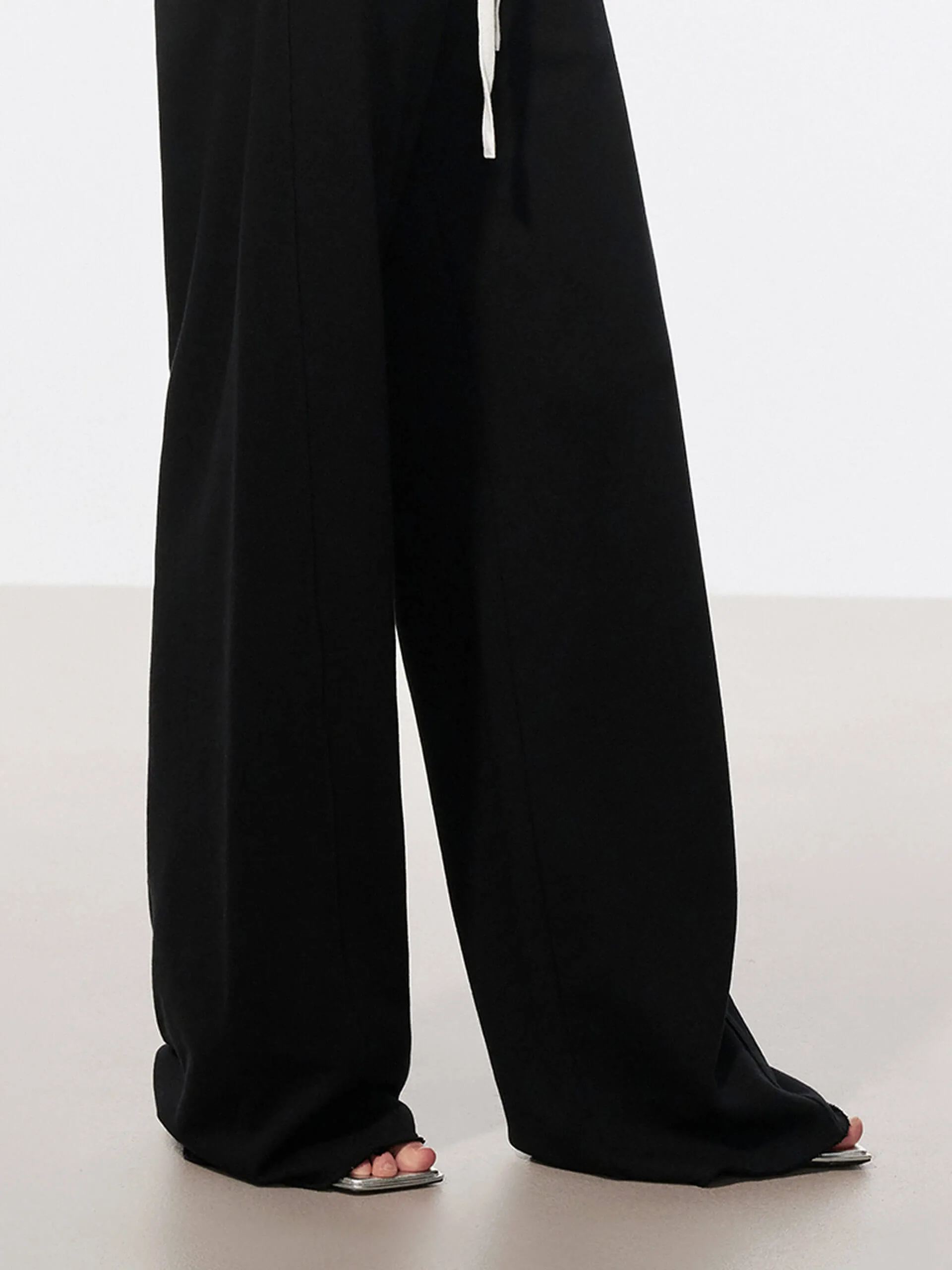 Cotton Contrast Waist Pants