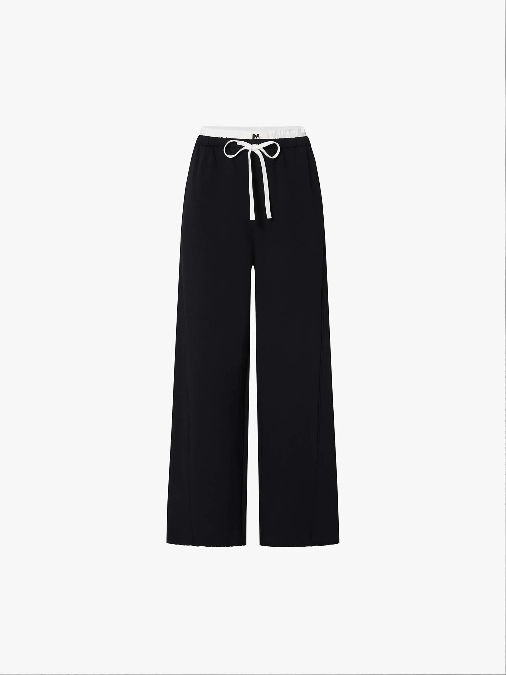 Cotton Contrast Waist Pants