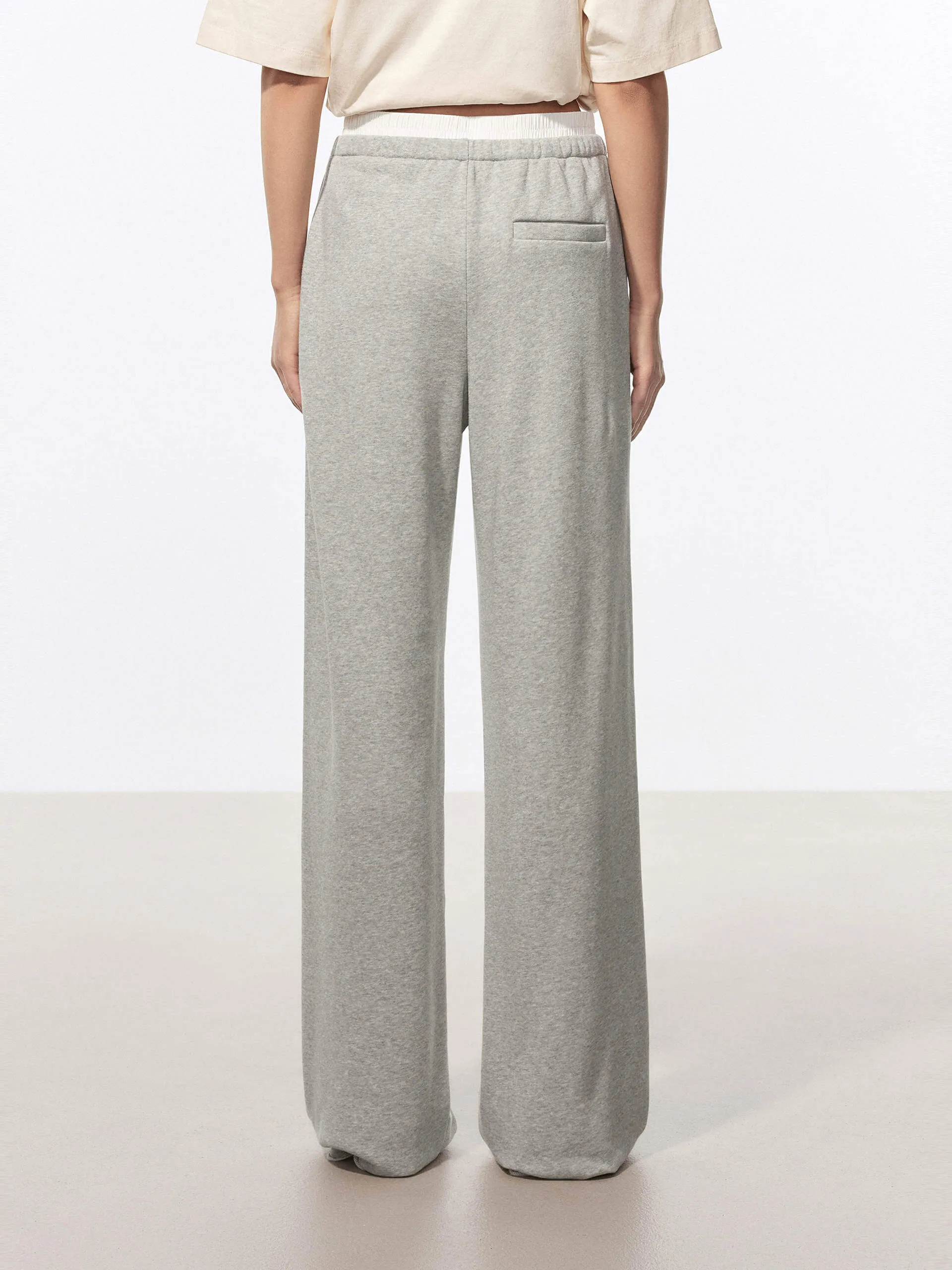 Cotton Contrast Waist Pants