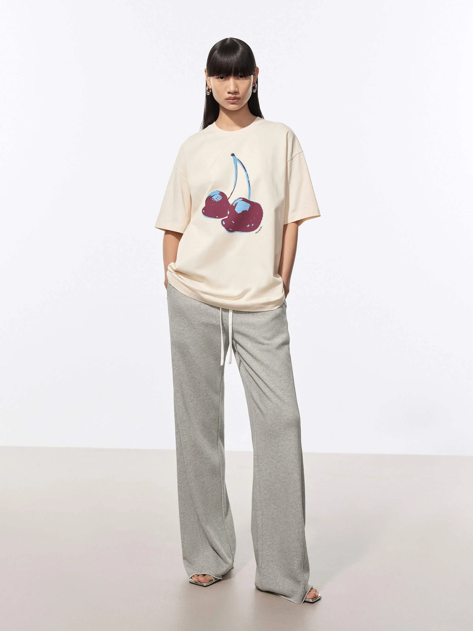 Cotton Contrast Waist Pants