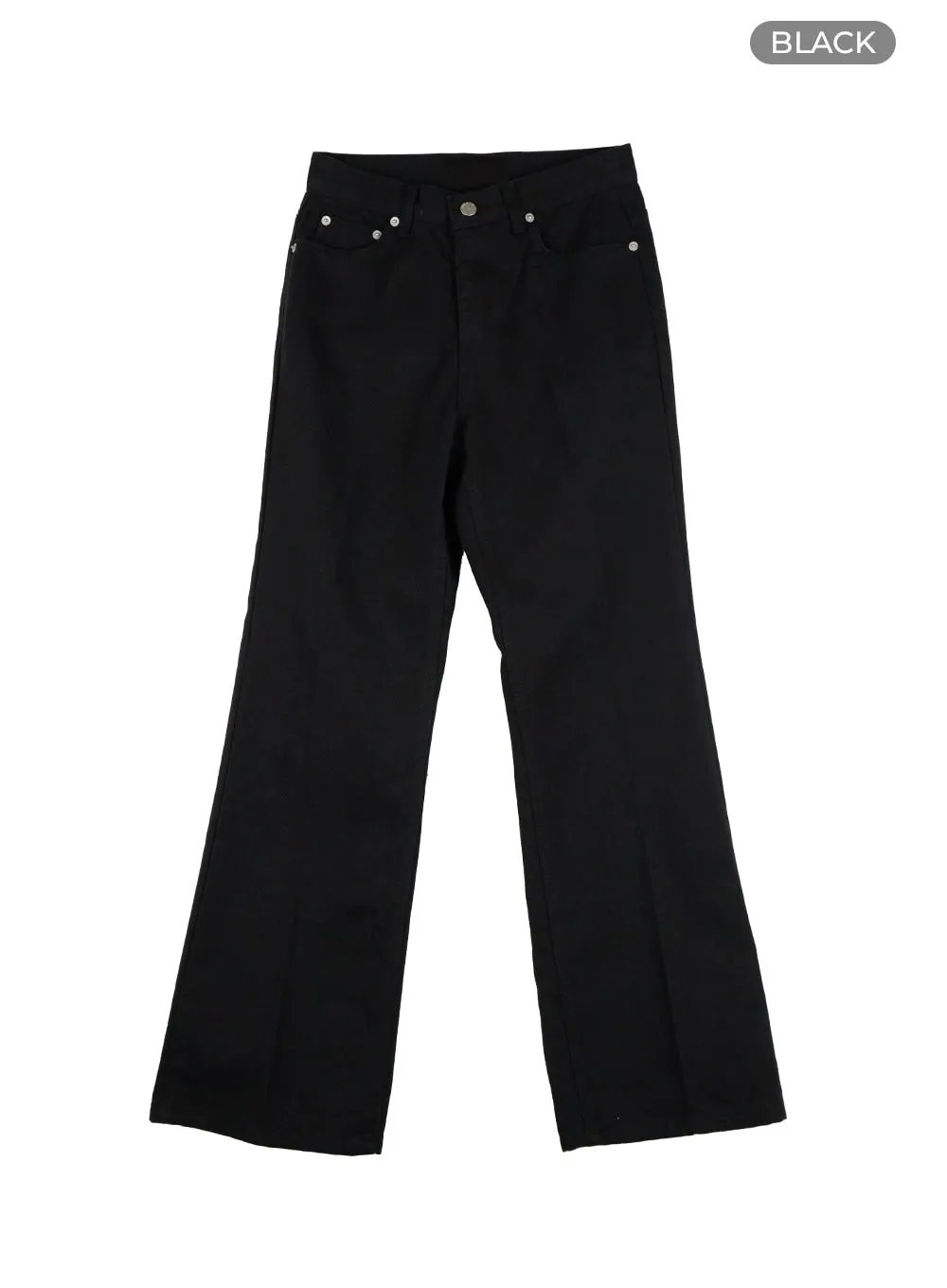 Cotton Solid Straight Leg Pants OL423