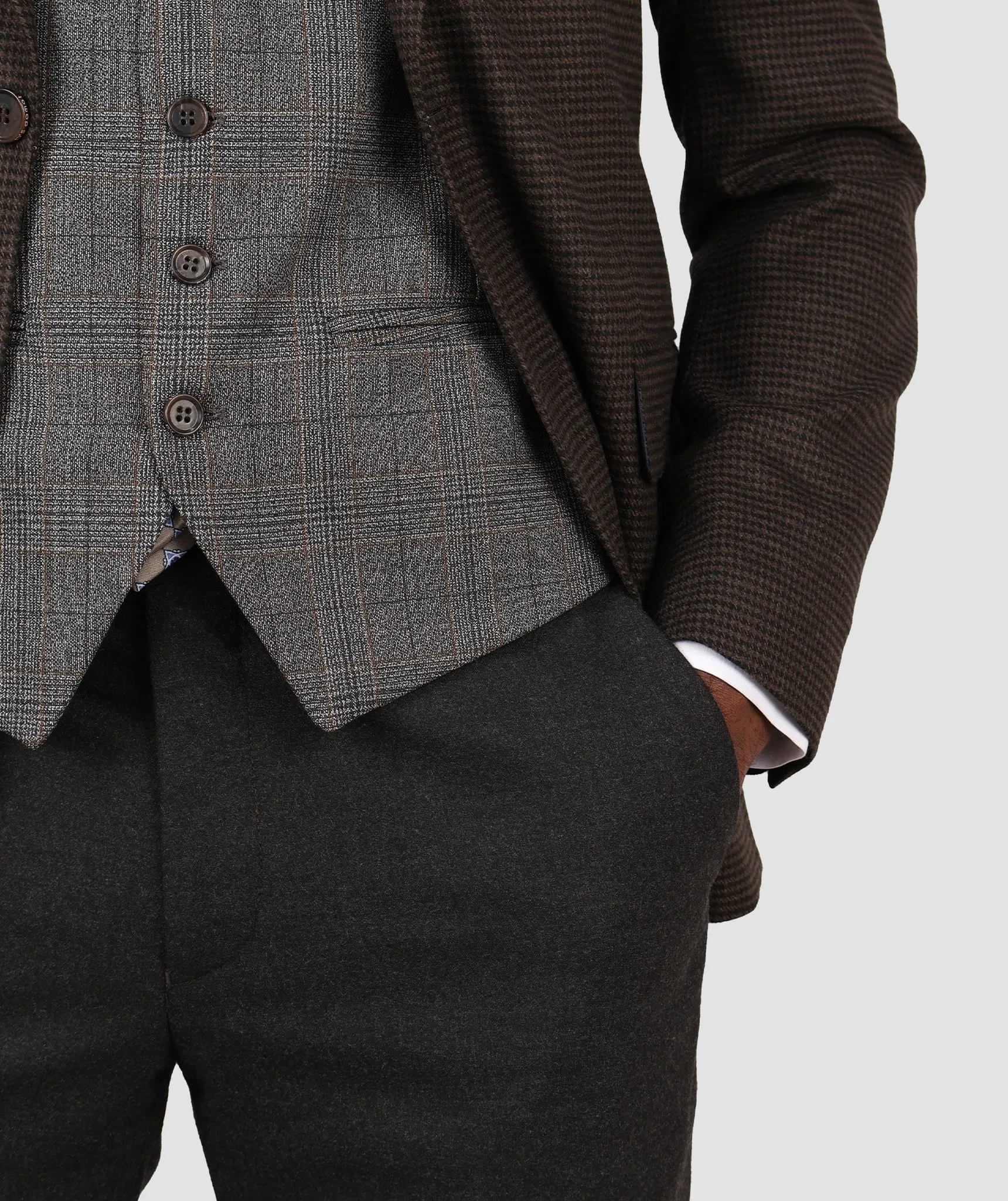 DS Damat Combined Brown Slim Fit Suit