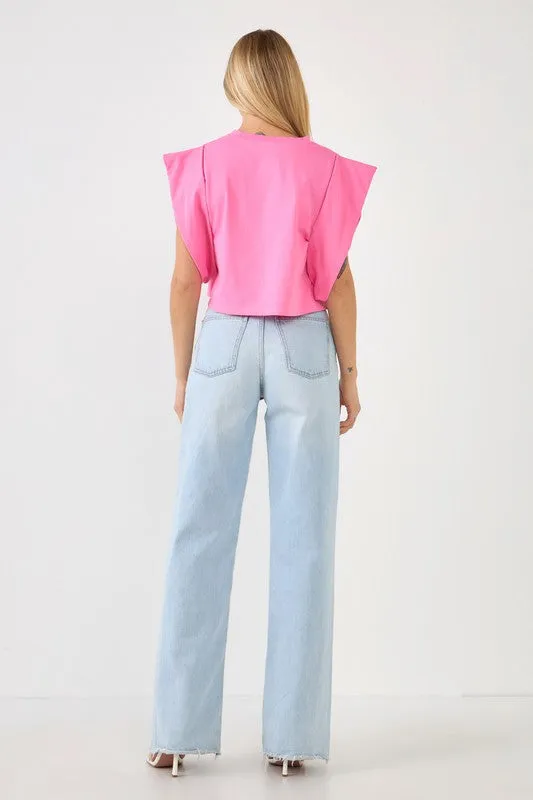 Elaine Drop Shoulder Crop Tee