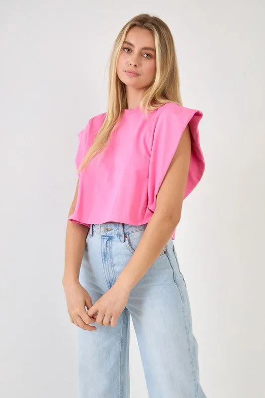 Elaine Drop Shoulder Crop Tee