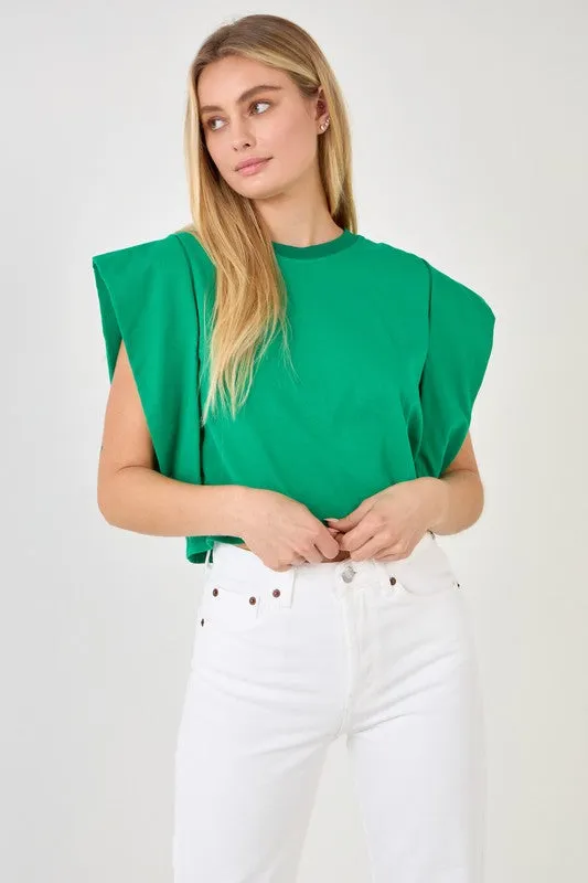 Elaine Drop Shoulder Crop Tee