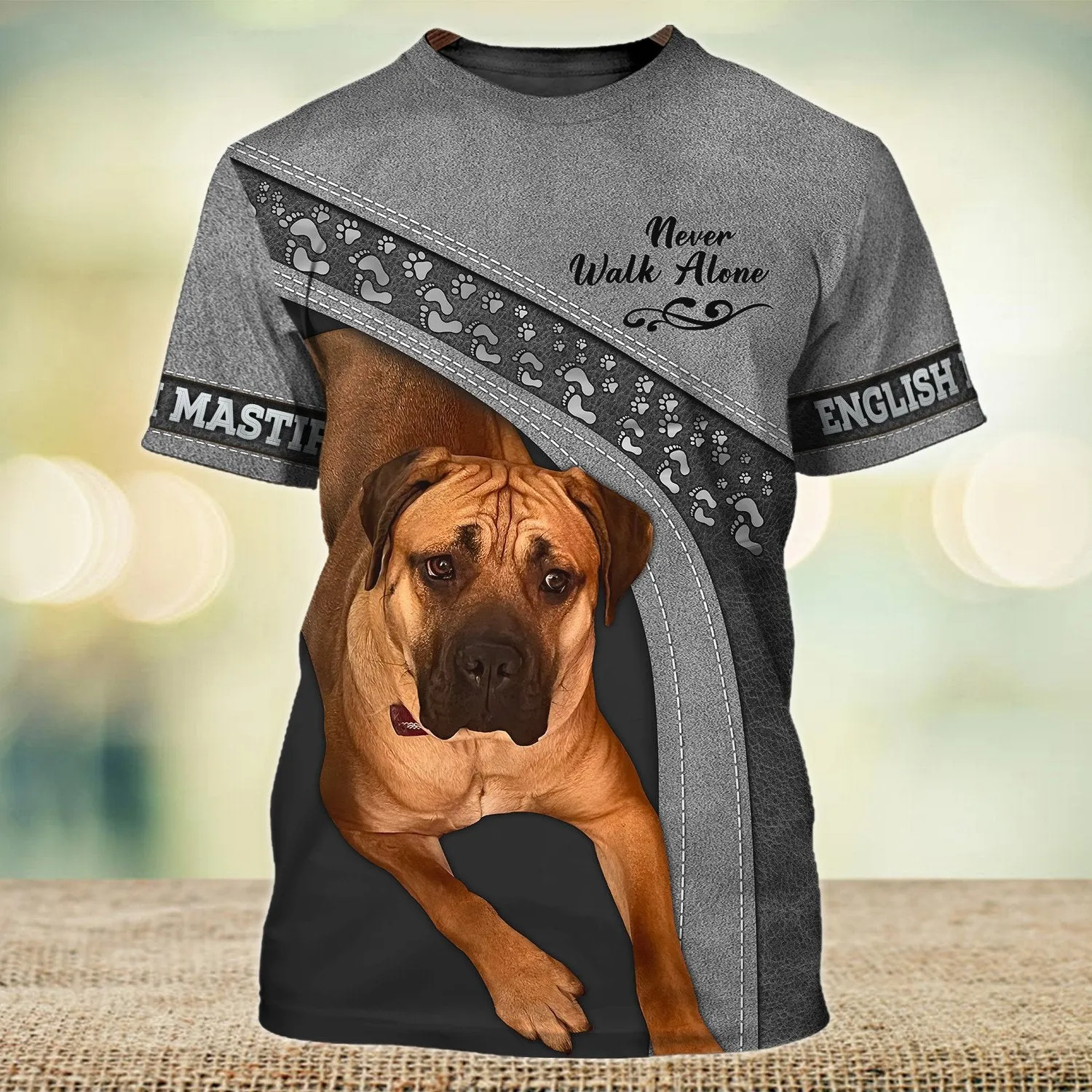 English mastiff Never Walk Alone 3D Full Print Shirts, Shirt For Dog Lovers, Dog Memorial Gifts for loss of Dog