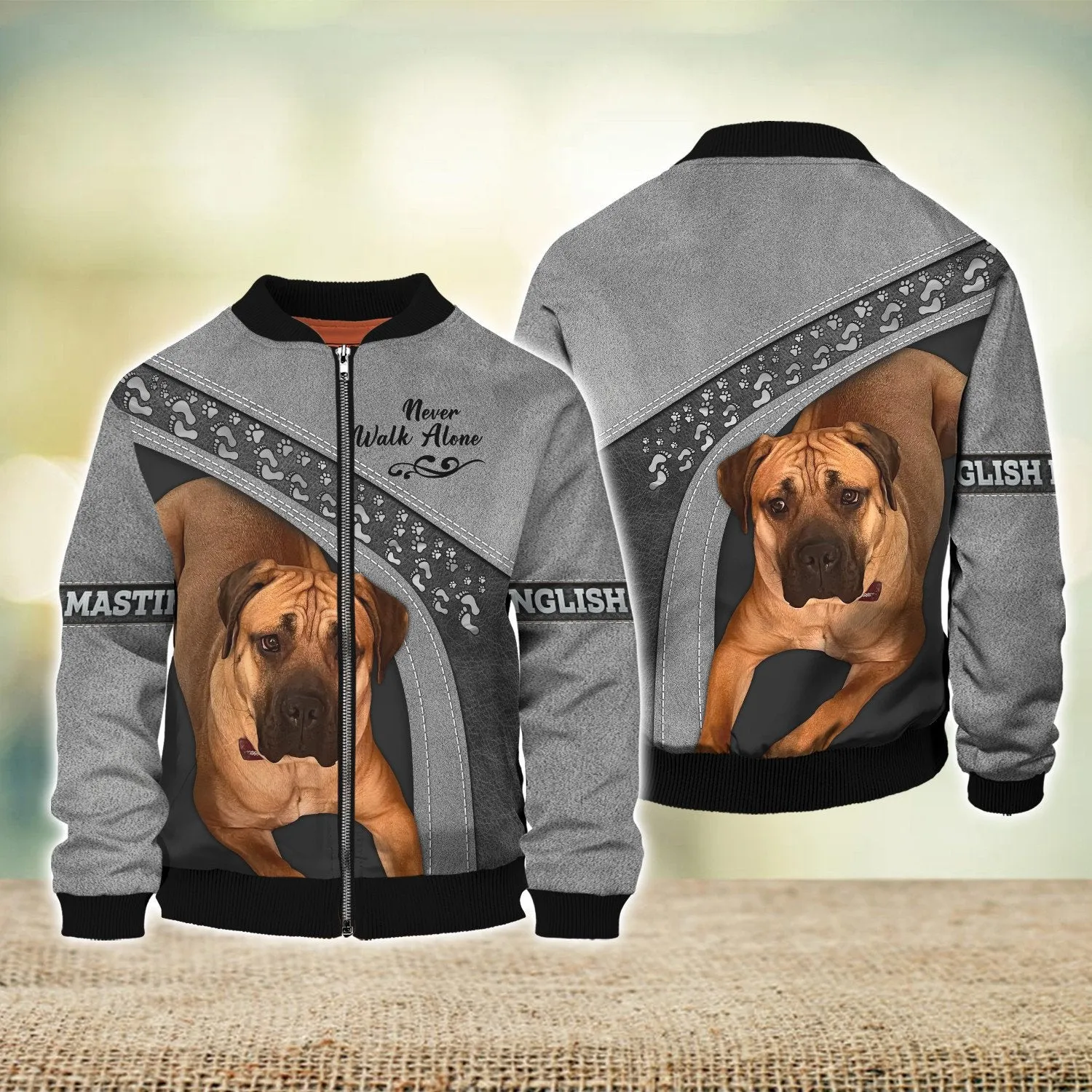 English mastiff Never Walk Alone 3D Full Print Shirts, Shirt For Dog Lovers, Dog Memorial Gifts for loss of Dog