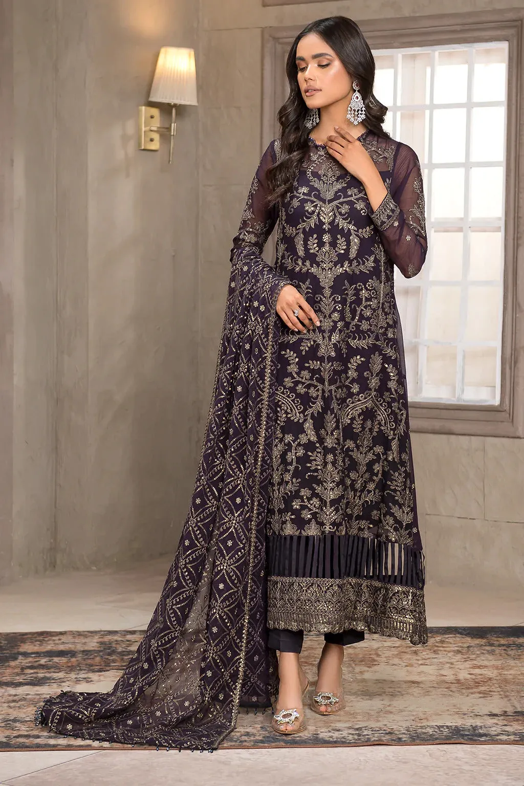 Falak by Zarif Unstitched 3 Piece Festive Formal Collection'2022-ZF-02-Azalea