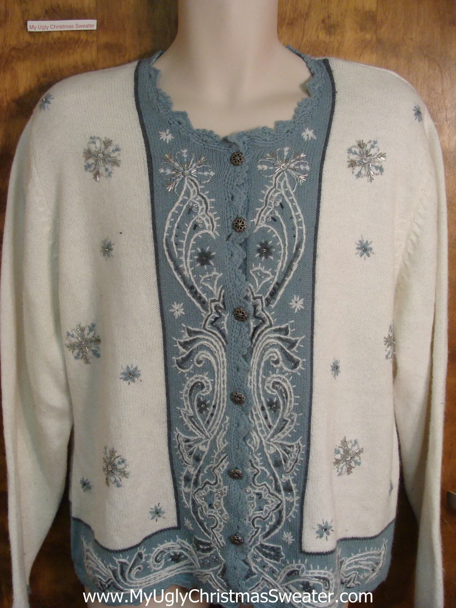 Fancy 80s Snow Festive Ugly Christmas Sweater