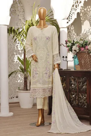 Fasaane By HZ Stitched 3 Piece Formals Chiffon Vol-03 Collection'2024-HZK-164-Cream